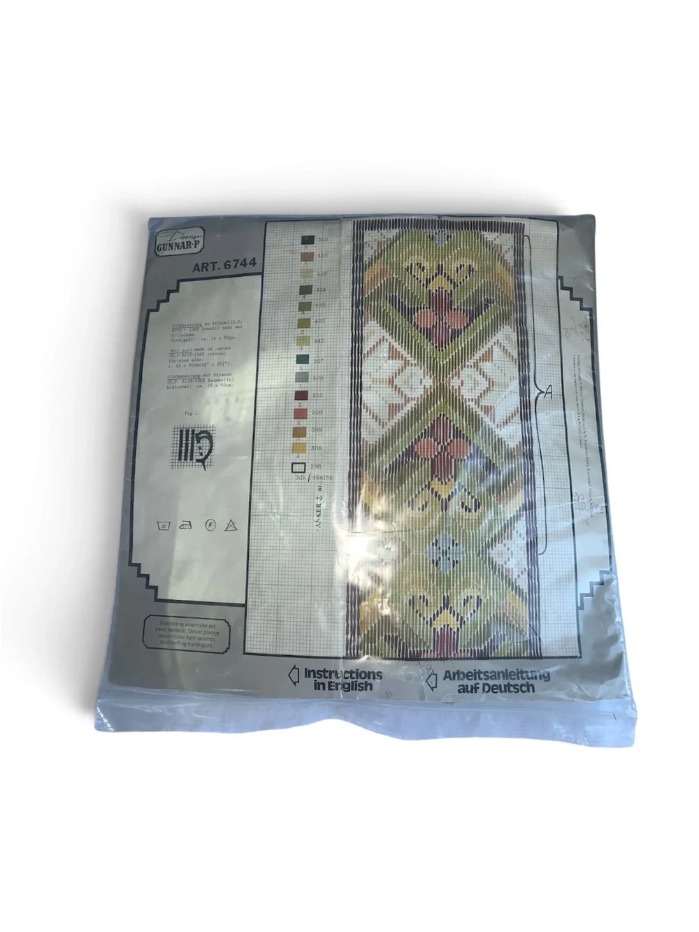Gunnar Nylund Green, Pink and Cream Patterned Wall Tapestry Kit